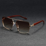 2025 Luxury Square Sunglasses For Men New Wooden Vintage Designer Fashion Glasses Sunglasses Women Vacation Gafas De Sol Hombre