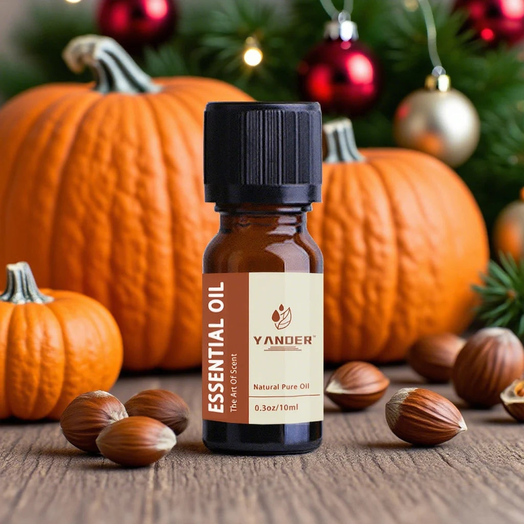 Yander 10ml Pumpkin Hazelnut Gingerbread Cinnamon Christmas Essential Oil Spicy Gourmand Candle Oil for Scented Candle Making
