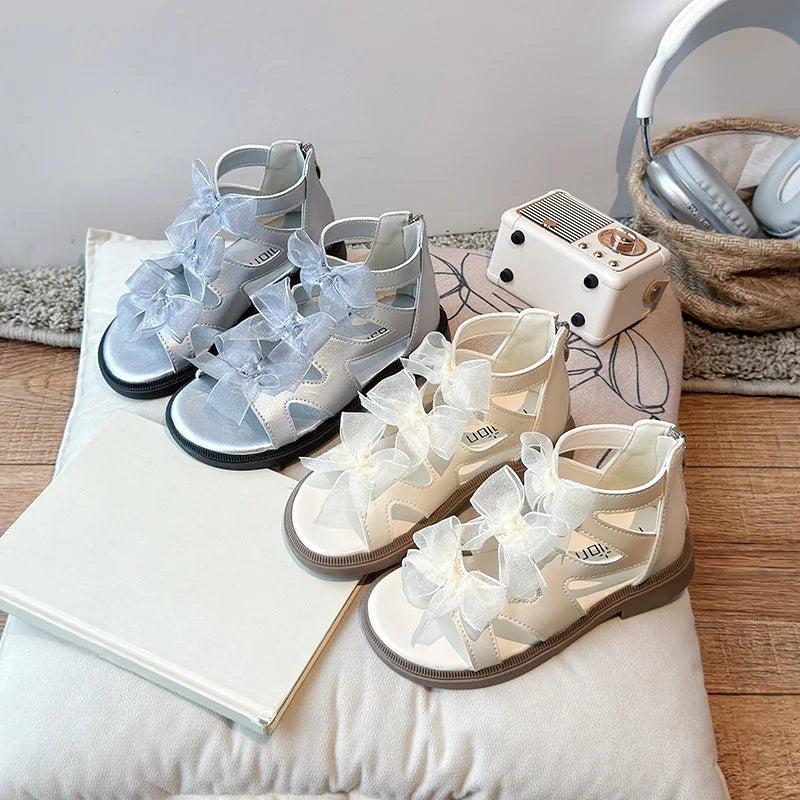 Girls Sandals Summer New Children's Shoes Little Girl Princess Baby Roman Shoes Soft Sole Trend Cool Footwear Size 23-36