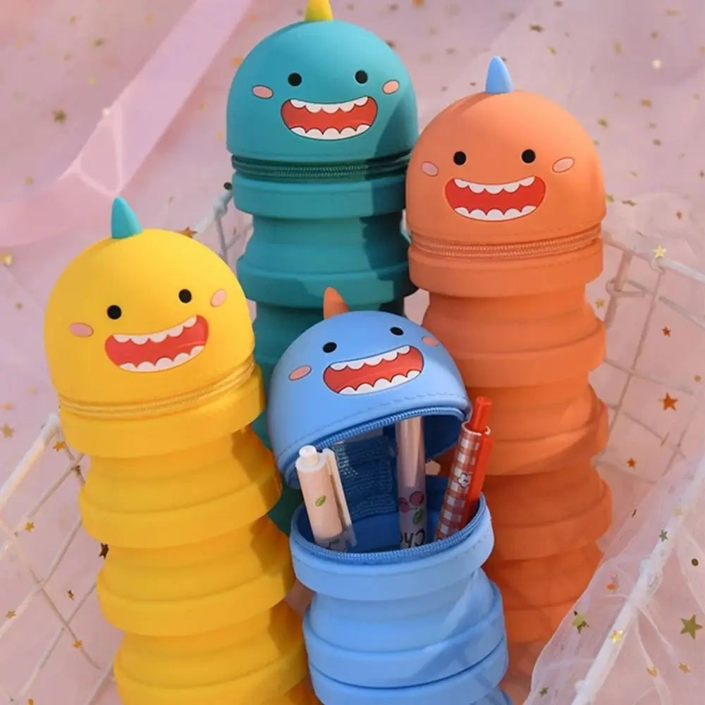 School Supplies 3D Little Dinosaur Pencil Case Kawaii Waterproof Silicone Stationery Box Ins Style Cute Coin Purse School