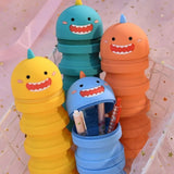 School Supplies 3D Little Dinosaur Pencil Case Kawaii Waterproof Silicone Stationery Box Ins Style Cute Coin Purse School