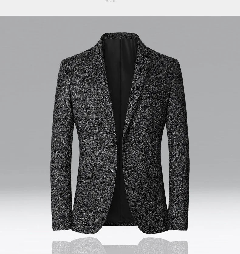 Mens Jacket Blazer Casual Suit Spring Thin Middle-aged Single Western Top for Men