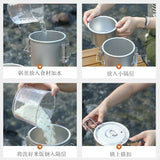 Camping Steel Cooking Pot Steam Pot Noodle Rice Cooker Combine Set