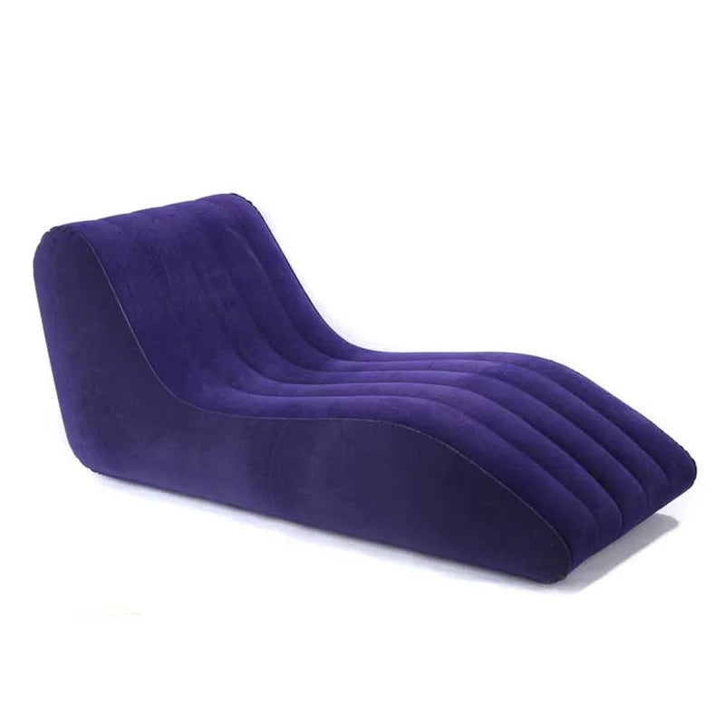 Portable S-shaped Love Position Labor-saving Sitting Inflatable Sofa Bed Yoga Chaise Lounge For Garden Bedroom Folding Furniture
