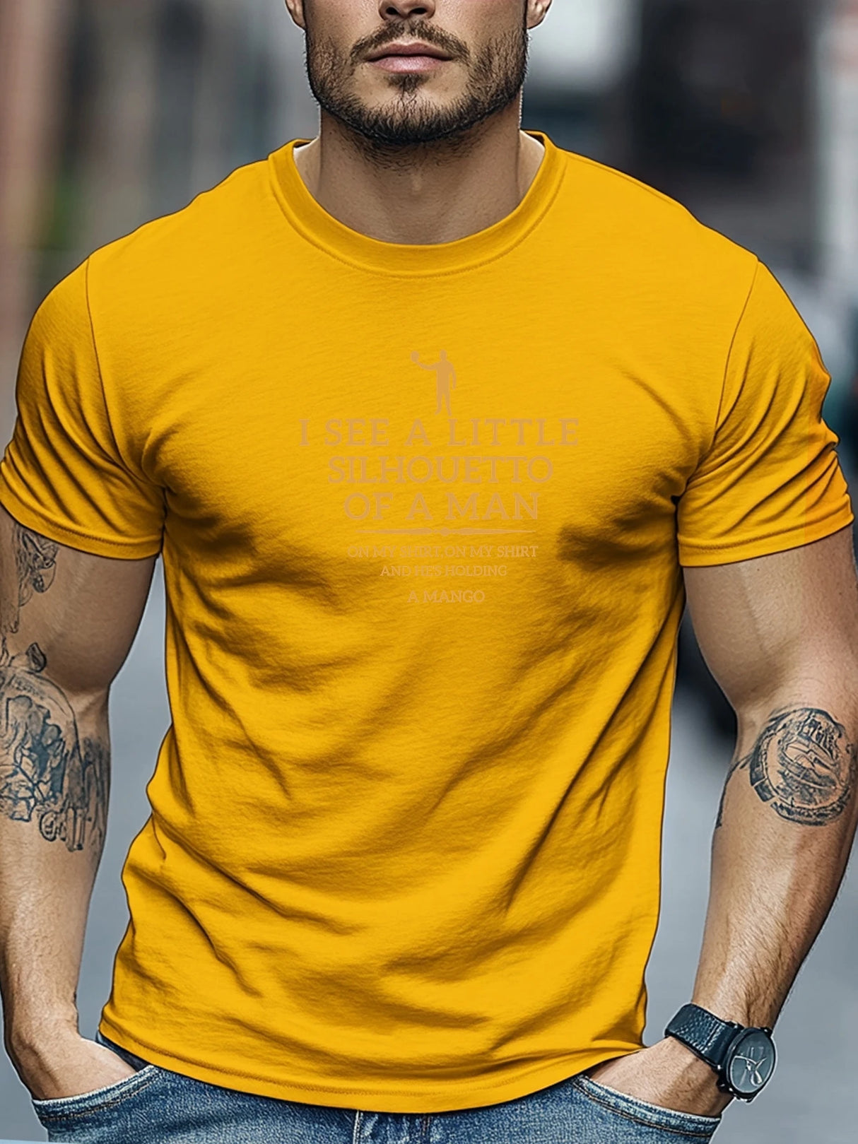 Men's t shirts I SEE A LITTLE SILHOUETTO OF A MAN Graphic Summer Soft Comfort Fit Tee Daily Wear Tops