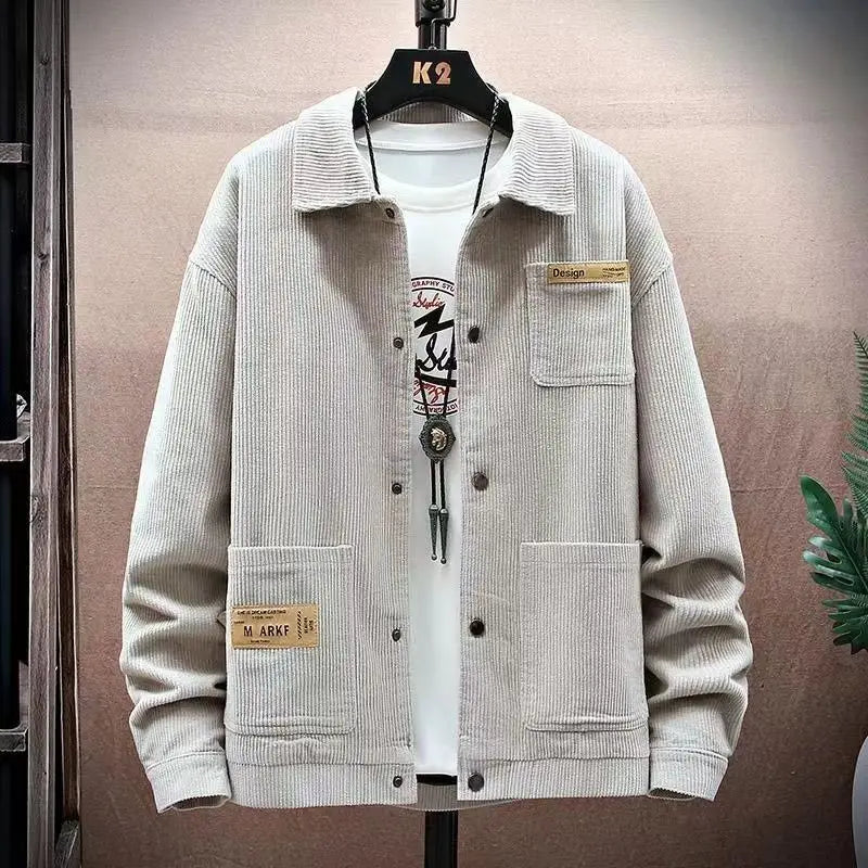 Man Suits and Blazers Black Corduroy Jacket for Men Single Breasted Fashion 2024 Elegant Coats Classic Casual High Quality New