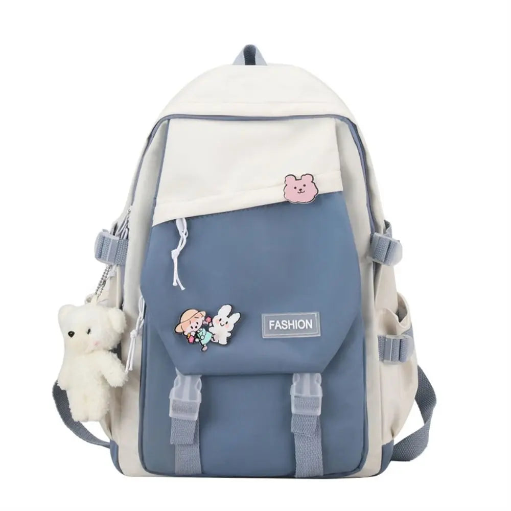 Large Capacity Nylon Book Bag Waterproof Teenage College Backpack Fashion School Bag Cute Girls Boys Travel Backbag College Bag
