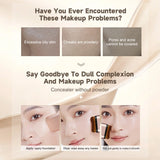 Life Girls Watery Double-Headed Foundation Stick with Brush, Natural Long-Lasting Flawless Makeup For Facial Concealer Cosmetics