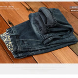 Winter New Thickened Velvet Casual Jeans for Men Clothing Washed Soft Cotton Streetwear Oversize Men Trousers K1009