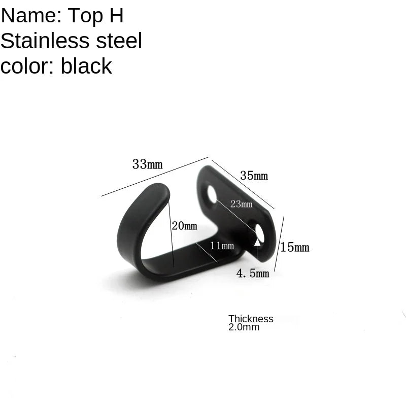 Black Stainless Steel Wall Hook Heavy Duty Fixed Pad Eye Plate Deck Door Buckle U/J-Shaped Heavy Duty Ceiling Mount Hanger