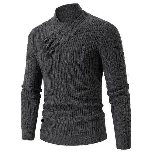 Long-sleeved Knit Sweater for Men, European and American Plus Size Sweater, Loose, Goes with Everything, Autumn and Winter