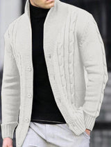 Men's Casual V-Neck Button-Up Cardigan Solid Color Knit Sweater for Fall Winter Machine Washable knitwear coat mens sweater