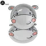 10pcs Farm Animals Party Paper Plates Cock Pig Cow Sheep Disposable Plates Kids Birthday Decor Cartoon Animals Dinnerware Plates