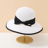 Summer Beach Hat for Women Casual Lady Style Flat Bowknot Straw Cap Fashion Outdoor Panama Girls Sun Protection Chapeu Feminino