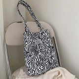 Leopard Print Casual Handbag Canvas Shoulder Bag Ladies Fashion Tote Bags
