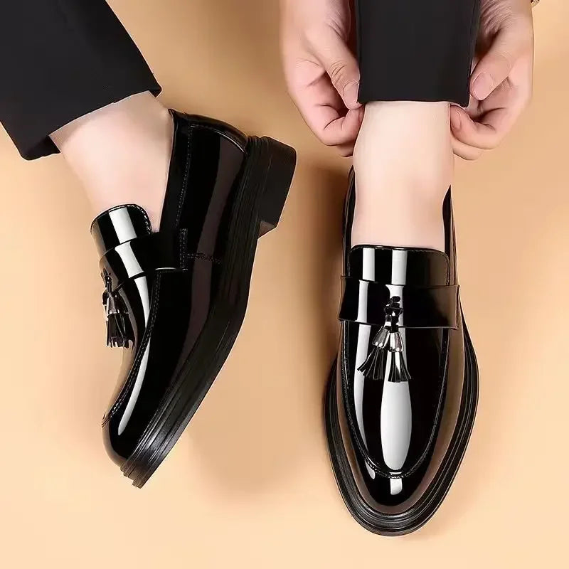 Spring Autumn Black Social Shoe Male Pointed Toe Men's Formal Shoes Cheap Liquidation 39 Clearance 2024 Trend Party Style Office