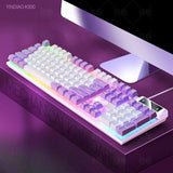 Advanced K500 gaming wired keyboard with color blocking and luminous mechanical feel, desktop computer keyboard