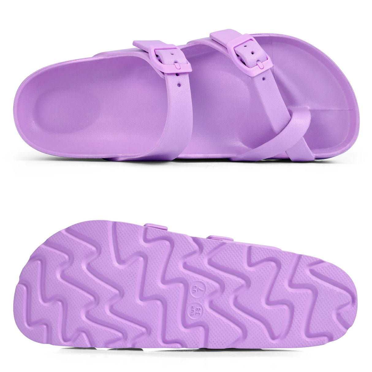 Kidmi Pillow Sandals for Women Men Thick Sole Adjustable Buckles EVA Flat Sandals Summer Women Sandals Nonslip Cloud Sandals