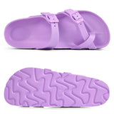 Kidmi Pillow Sandals for Women Men Thick Sole Adjustable Buckles EVA Flat Sandals Summer Women Sandals Nonslip Cloud Sandals