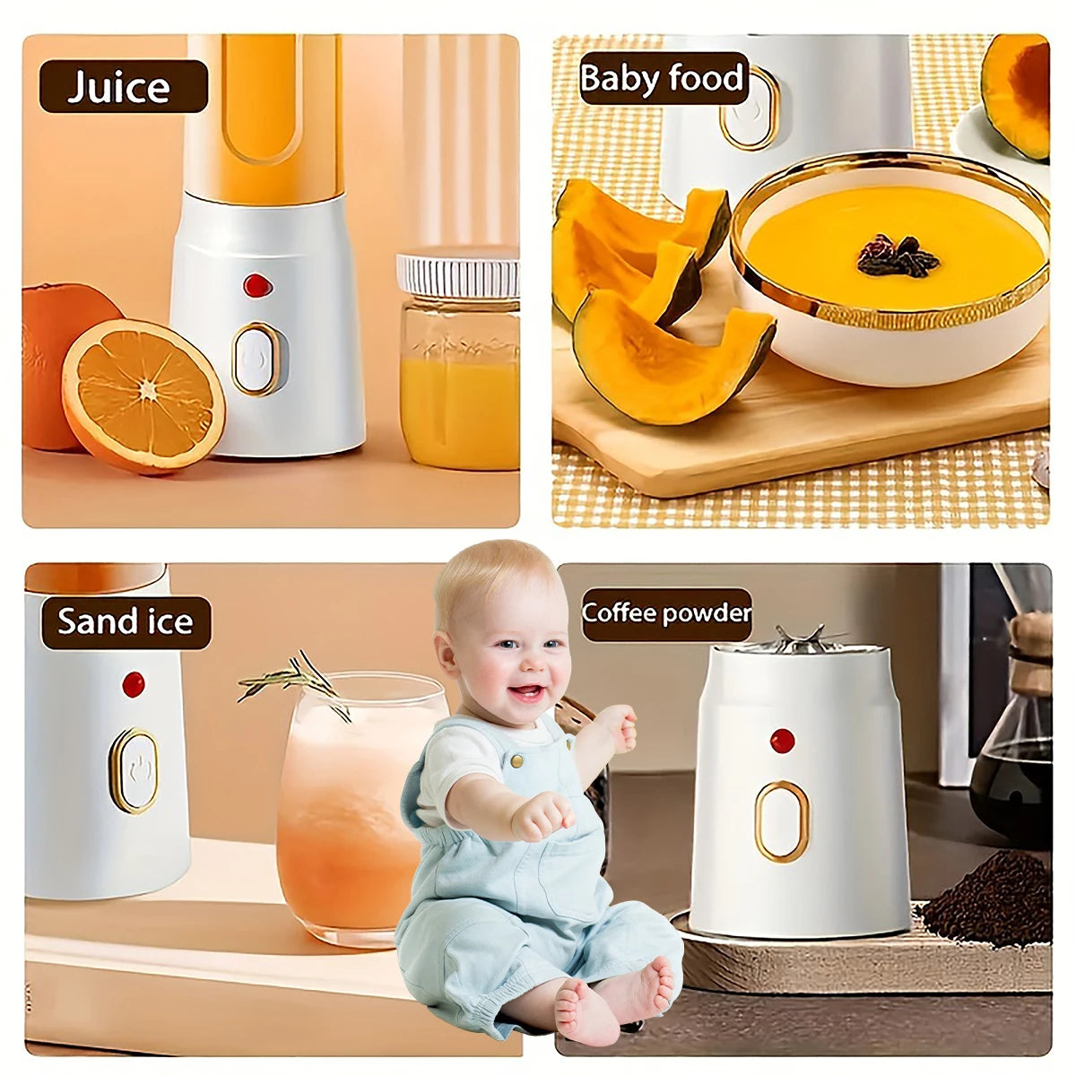 1pc  Children's electric mixer-powerful blade design, easy to stir and mix.
