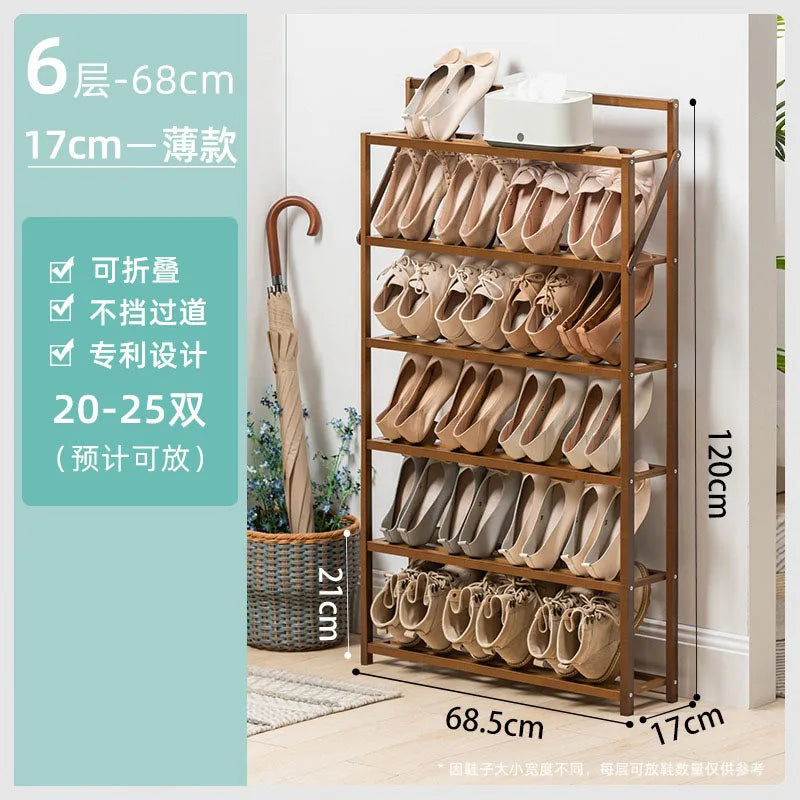 Shoe Racks Organizer Wooden Narrow Shoe Rack Ultra Thin Vertical Shoemakers Space-saving Entrance Shoes Closet Home Furniture
