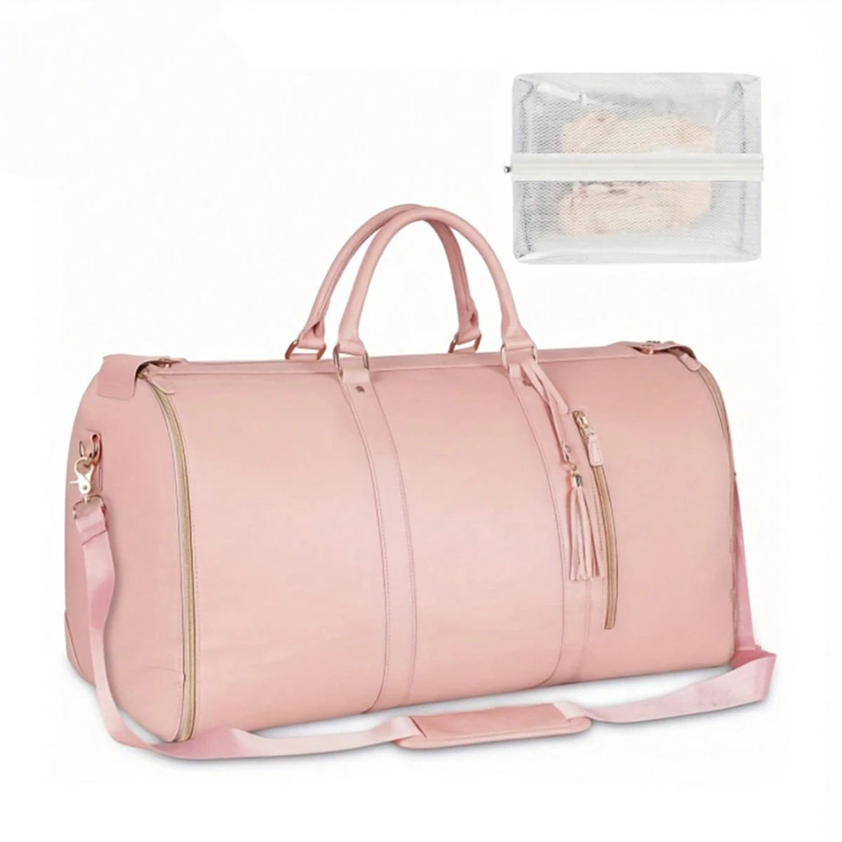 Travel garment bag, two-piece carry-on garment travel bag (including toiletry bag), convertible garment bag