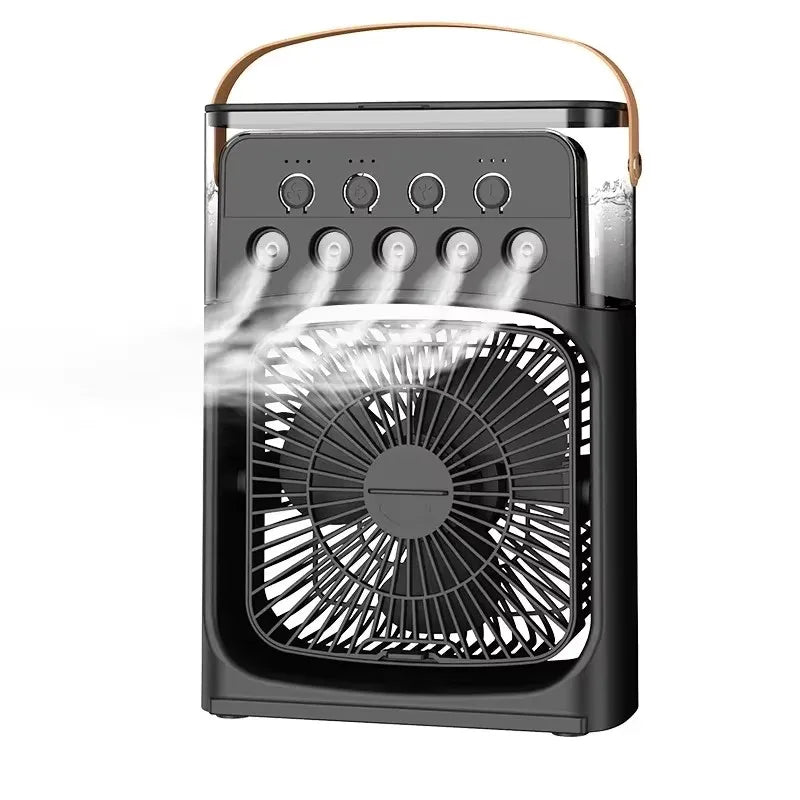 2025 New Three In One Household Air Conditioner Small Air Cooler Portable Smallfan Household Night Humidifier LED Nightlight Fan