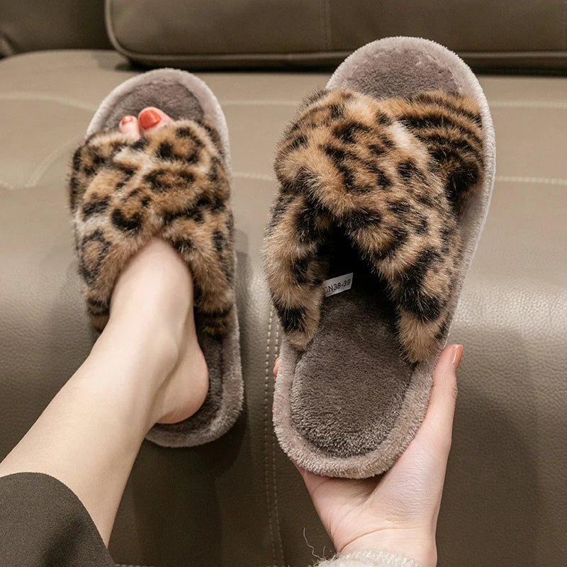 Women's Fuzzy Open-Toe Slippers Spring&Fall- Plush House Slides for Indoor, Cozy Non-Slip Bedroom Shoes for Ladies& Couples