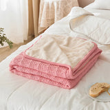 Cozy Cable Knit Throw Blanket Nordic Knitted Thread Blankets For Bed Sofa Cover Bedspread On The Bed Home Travel TV Nap Blanket