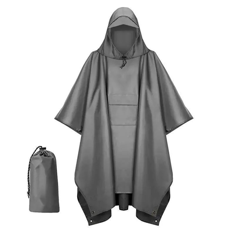 Rain Poncho for Adults - Waterproof Raincoat Cloak with Detachable Sleeves , Lightweight Hiking Rain Gear for Outdoor Travel