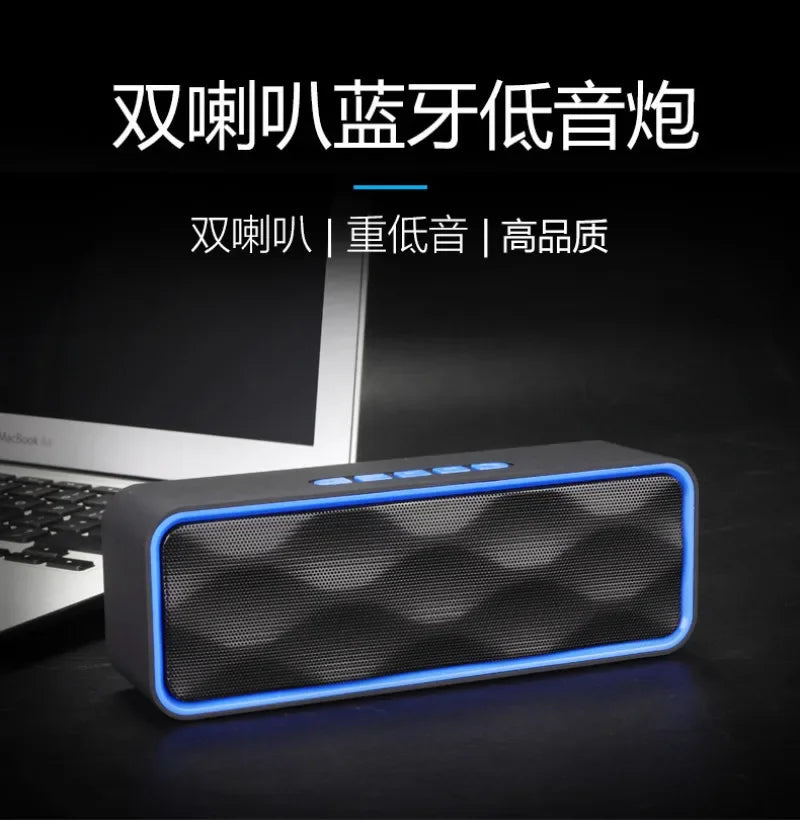 Waterproof Wireless Bluetooth speaker high sound quality small portable double soundbar speaker household outdoor loud subwoofer