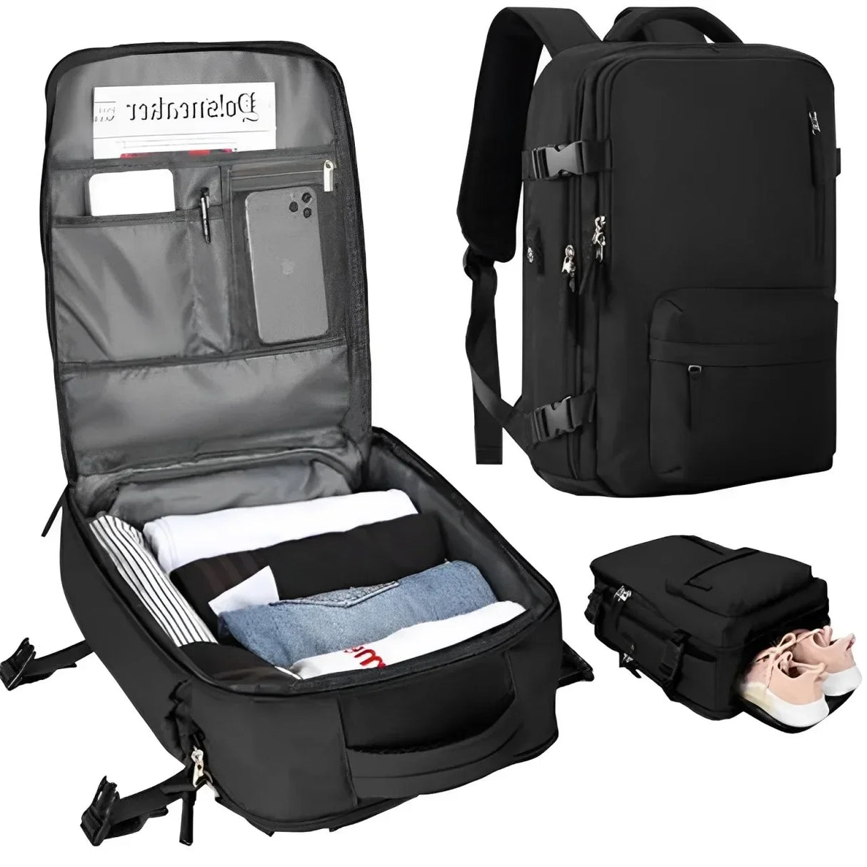 Customizable Travel Laptop Backpack, Business Anti Theft Durable Carry On Backpack with USB Port, Water Resistant College Bag
