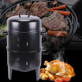 3-in-1 BBQ Grill – Smoker, Griller, Braiser with Large Capacity and Adjustable Wind Power