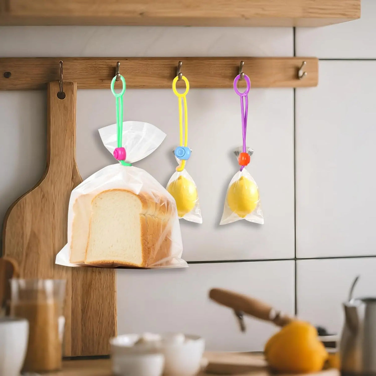 Colorful Tie Sealing Clips for Food Bags Kitchen Sealing Clip Multi-functional Closure for Freshness and Practical Storage
