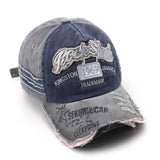 1969 vintage washed vintage letter embroidered perforated duckbill cap for men and women sun shading baseball cap