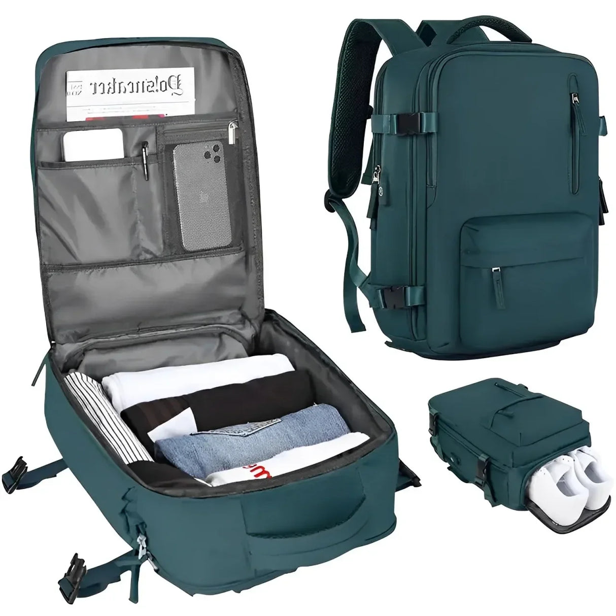 Customizable Travel Laptop Backpack, Business Anti Theft Durable Carry On Backpack with USB Port, Water Resistant College Bag