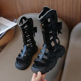 Children Sandals High-top Kids Girls Sandals Baby Sandals High Quality Flat Cut-Outs Beach Sandals