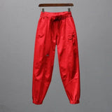 White Pants for Women with Elastic Waistband Loose and Casual Joggers Ankle-Length Leggings with Slimming Effect Harem Pants