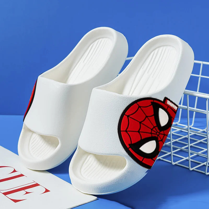 Animation Kid Slippers for Boy Summer Beach Indoor Slippers Cartoon Spiderman Home Soft Non-Slip Children Slippers Garden Shoes