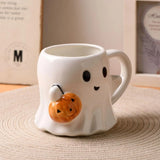 Cute Halloween Ghosts Ceramic Mugs Ceramic Drinking Glass with Handle Halloween Cup for Home Christmas Birthday Drinkware Gifts