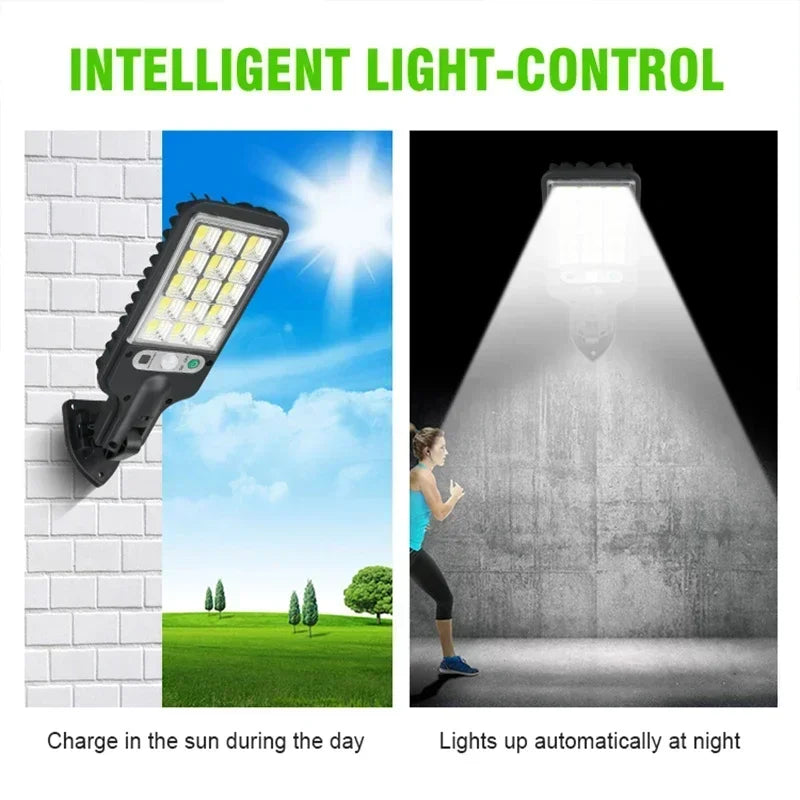 Solar Street Lights Outdoor Solar Lamp With 3 Light Mode Waterproof Motion Sensor Security Lighting for Garden Patio Path Yard
