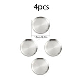 4pcs stainless steel silver plates, Korean style grilled meat plates, household circular trays, bone plates, cake plates