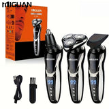 Electric Razor For Men, 3 In 1 Electric Shaver Nose Hair Trimmer USBRechargeable Portable Razor 3D Floating Blade Digital