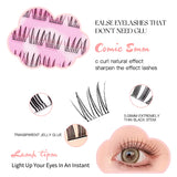 Self-Adhesive Lash Clusters Kit No Glue Individual Lashes Soft Idol False Eyelashes for Natural Volume Reusable Makeup Essential