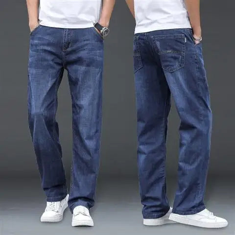 Jeans Men's Summer Straight Leg Loose Large Leg Autumn Thick Wear-resistant Men's Casual Pants Korean Trousers