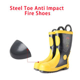 Fire Boots Emergency Rescue Boots Firefighter Combat Boots Fire Protection Boots Rubber Anti Slip High Cylinder