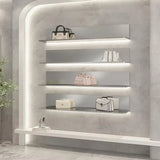 Shoe Bag Display Storage Rack with Lamp Modern Stainless Steel Wall Store Display Shelf Floating Wall Shelves Organization Racks