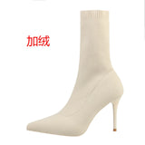 Sexy Sock Boots Knitting Stretch Boots High Heels for Women Fashion Shoes 2024 Spring Autumn Ankle Boots Female