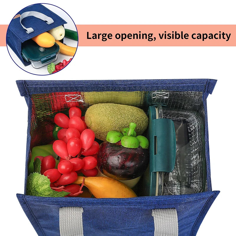 Thermal Lunch Bag for Men Insulated Women Food Work Bag Carrier Portable Fridge Thermal Cooler Box with Leak-Proof School Picnic