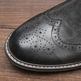 Men Chelsea Boots Fashion Retro Men Leather Boots Brogue Ankle Boots
